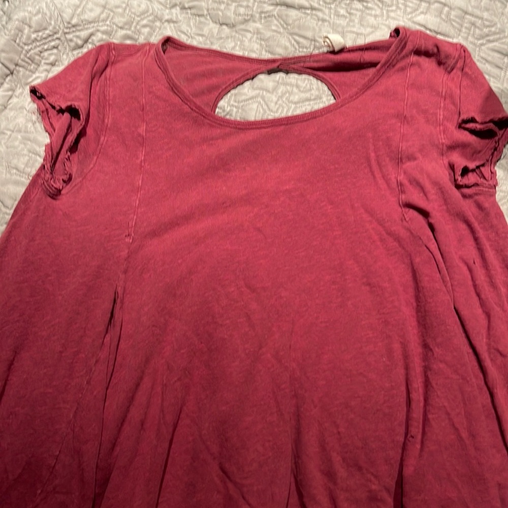 Burgundy free people flowy blouse
